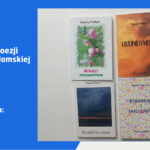 Plakat informujący o spotkaniu literackim pt. „Rozmowy o poezji (nie)tylko radomskiej” z Hanną Fołtyn. Wydarzenie odbędzie się 5 maja 2026 r. o godz. 17:00. Na grafice widoczne są okładki czterech tomików poezji autorki.