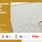 Plakat informujący o warsztatach rysunku dla dorosłych na wystawie Picasso. Twórca i inspirator. Wydarzenie odbędzie się 24 maja 2026 roku o godzinie 11:00 w Kamienicy Deskurów w Radomiu.